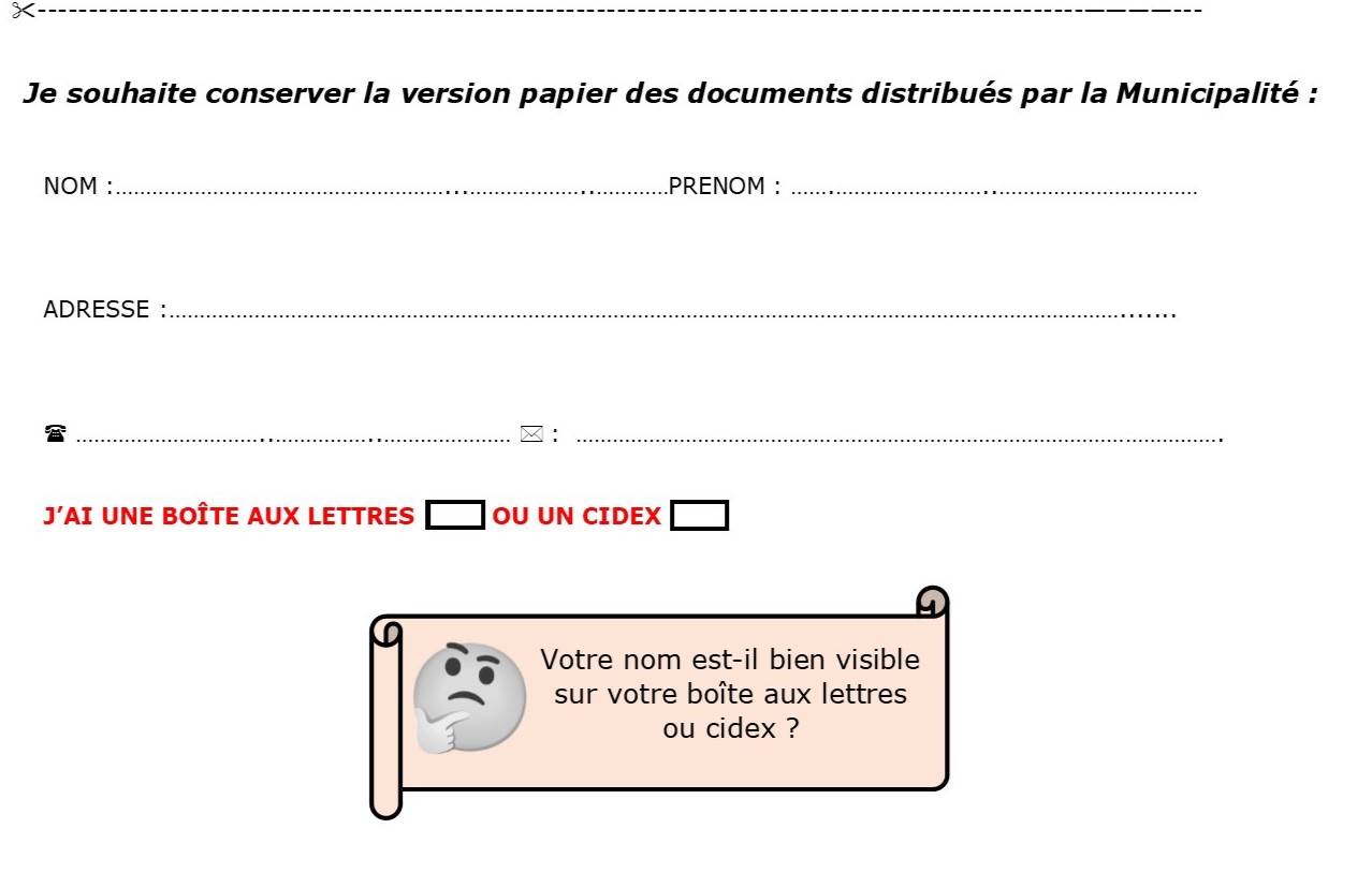 Distribution documents Municipaux en papier